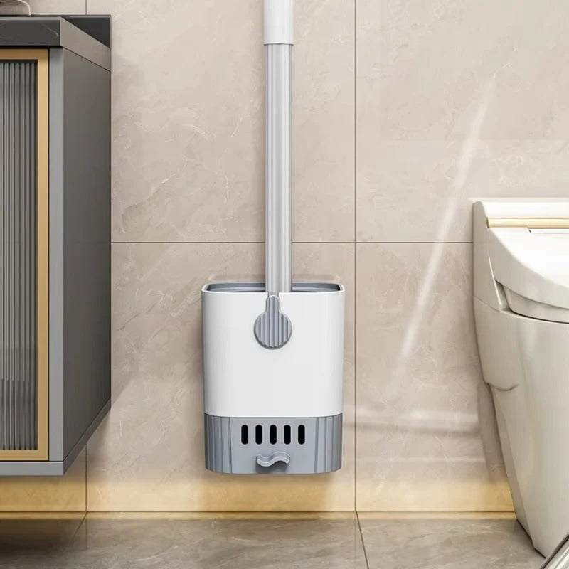 Ergonomic Toilet Cleaning Brush with Wall-Mounted Storage