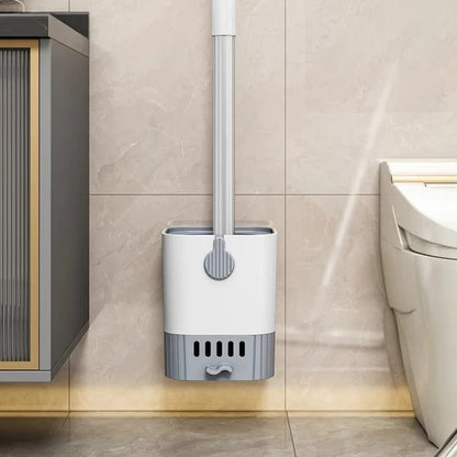 Ergonomic Toilet Cleaning Brush with Wall-Mounted Storage