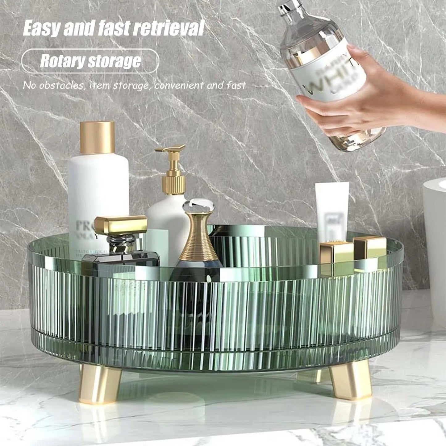 360-Degree Spinning Makeup Storage Solution for Easy Access
