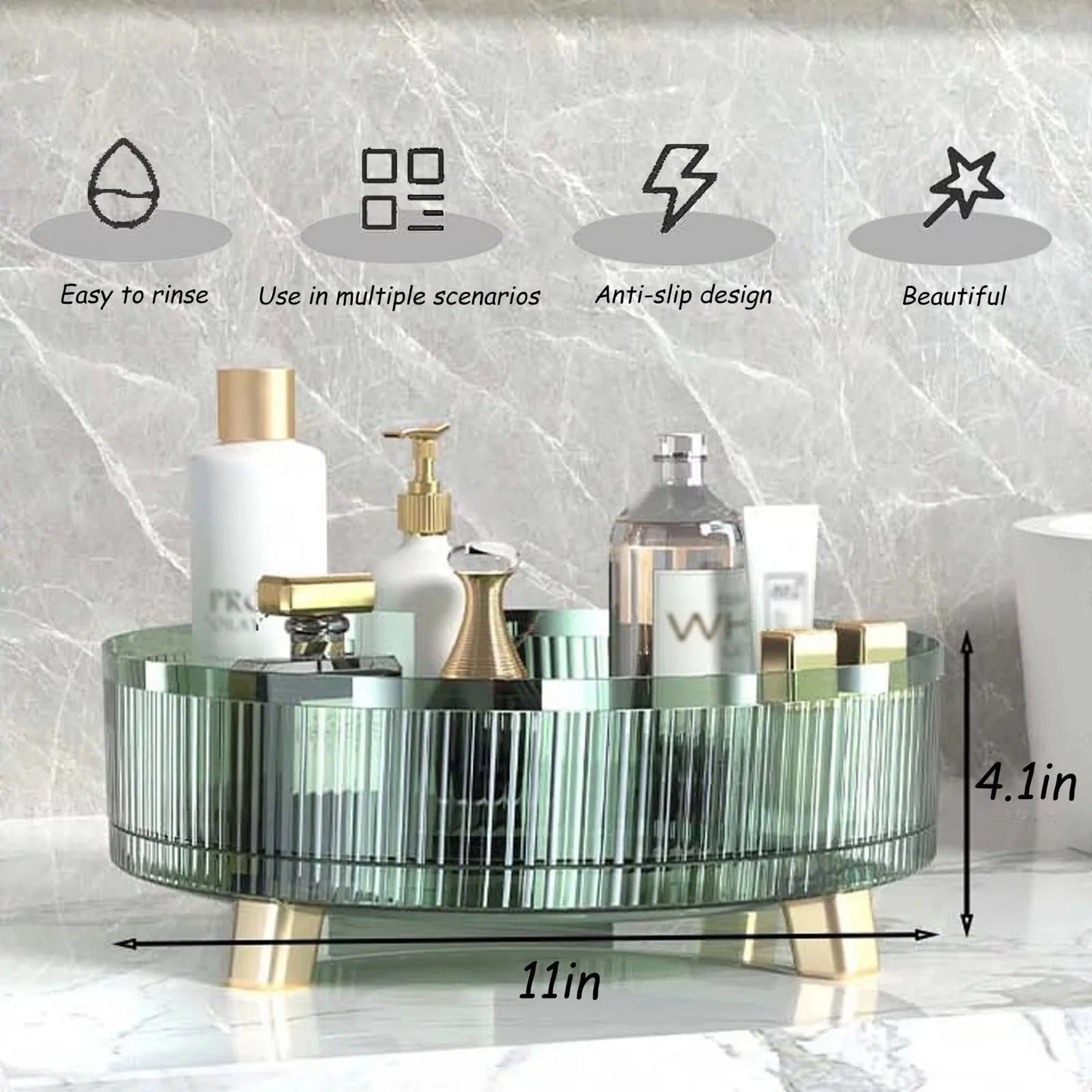 360-Degree Spinning Makeup Storage Solution for Easy Access