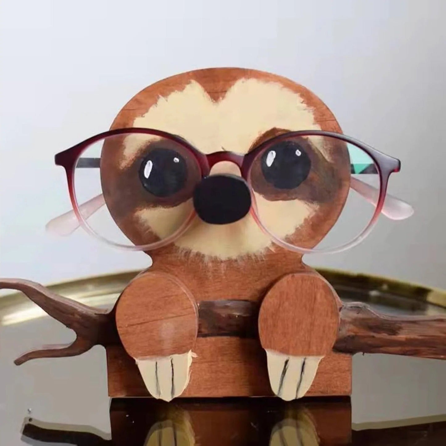 Charming Animal-Themed Wooden Glasses Stand for Organized Living