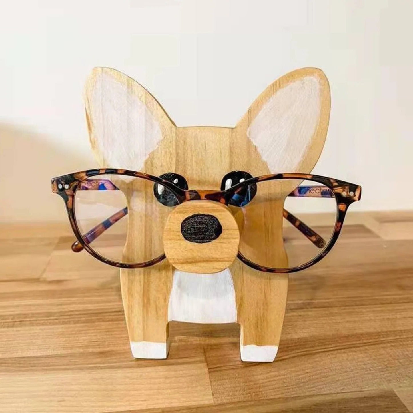 Charming Animal-Themed Wooden Glasses Stand for Organized Living