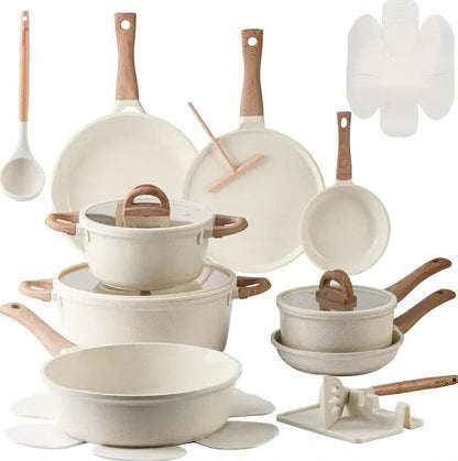 22-Piece Nonstick Ceramic Cookware Set with Glass Lids