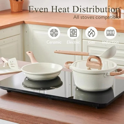 22-Piece Nonstick Ceramic Cookware Set with Glass Lids