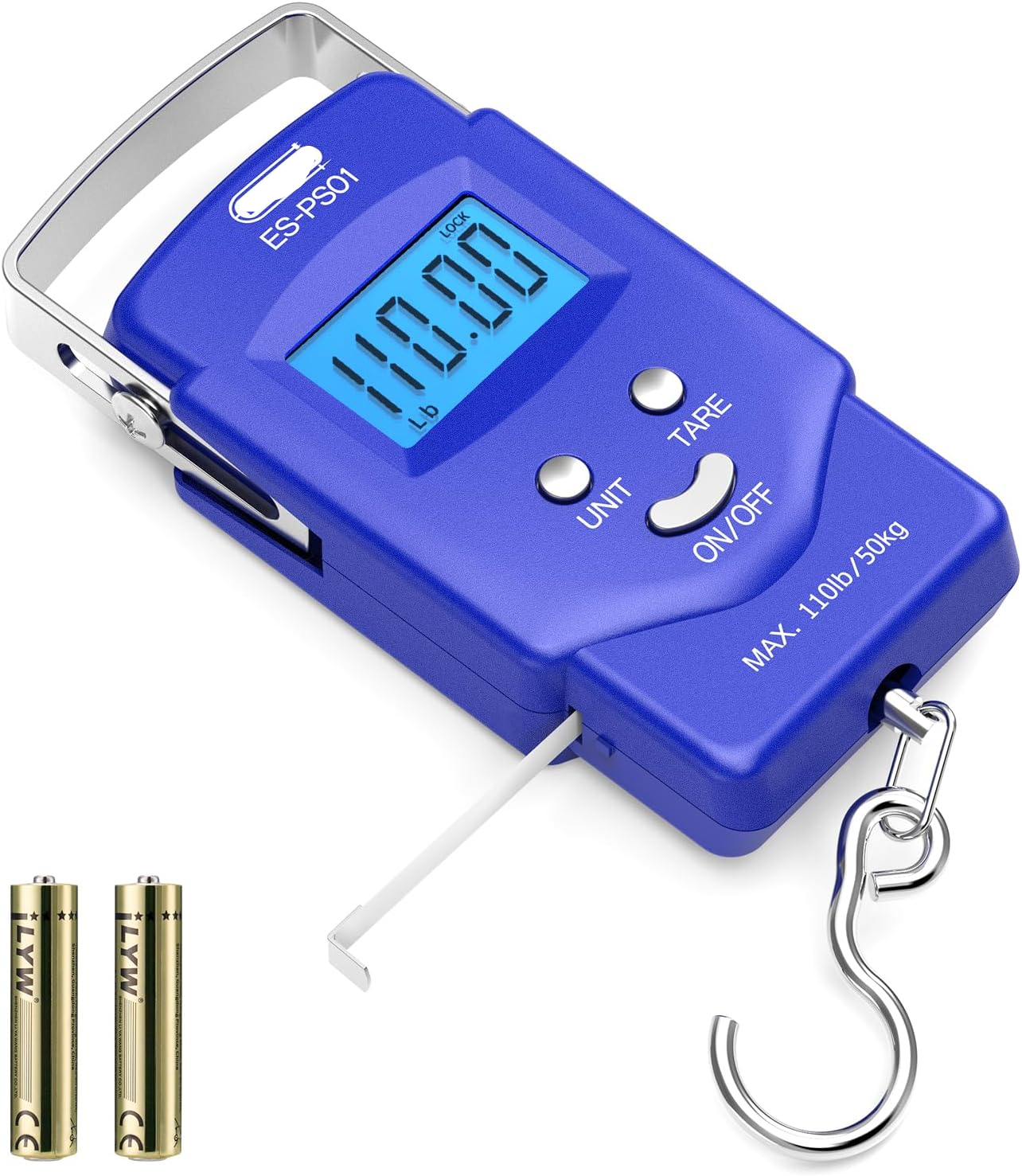 Compact Digital Scale with Tape Measure and Illuminated Display, 110lb Capacity