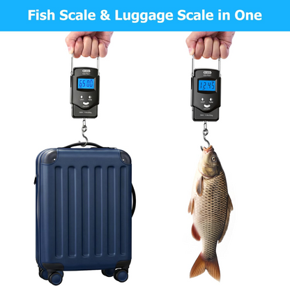 Compact Digital Scale with Tape Measure and Illuminated Display, 110lb Capacity