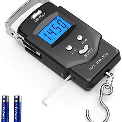 Compact Digital Scale with Tape Measure and Illuminated Display, 110lb Capacity