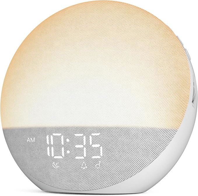 Natural Light Alarm Clock with Adjustable Brightness and Touch Controls