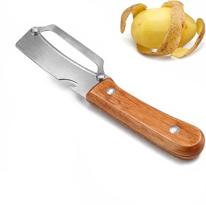 Ergonomic Vegetable Peeler with Wide Blade and Julienne Edge