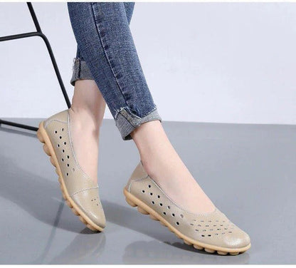 Comfortable Wide-Fit Leather Slip-On Flats for Every Occasion