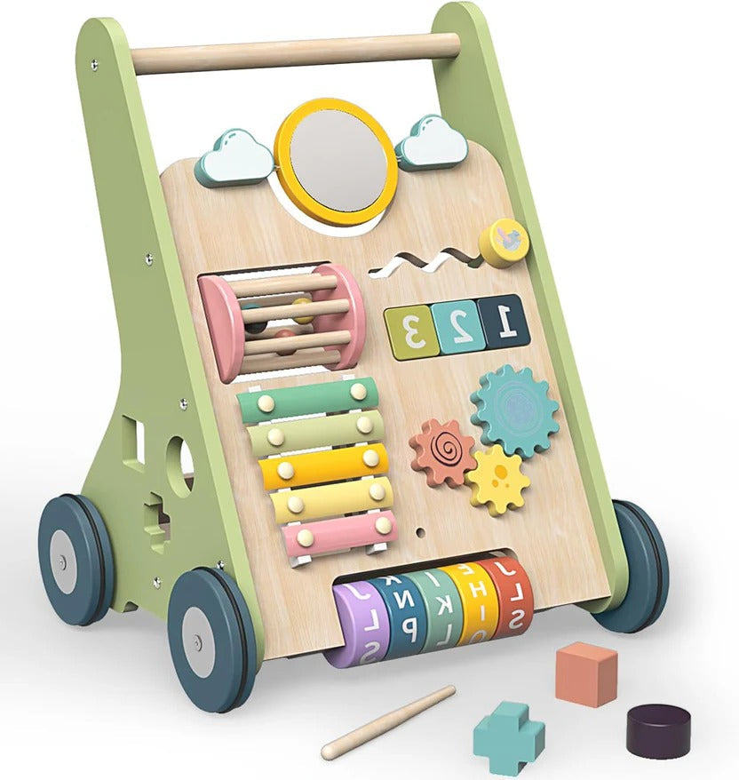 Wooden Toddler Walker and Learning Activity Center