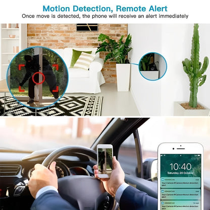 Compact WiFi Surveillance Camera with Magnetic Base and HD Recording