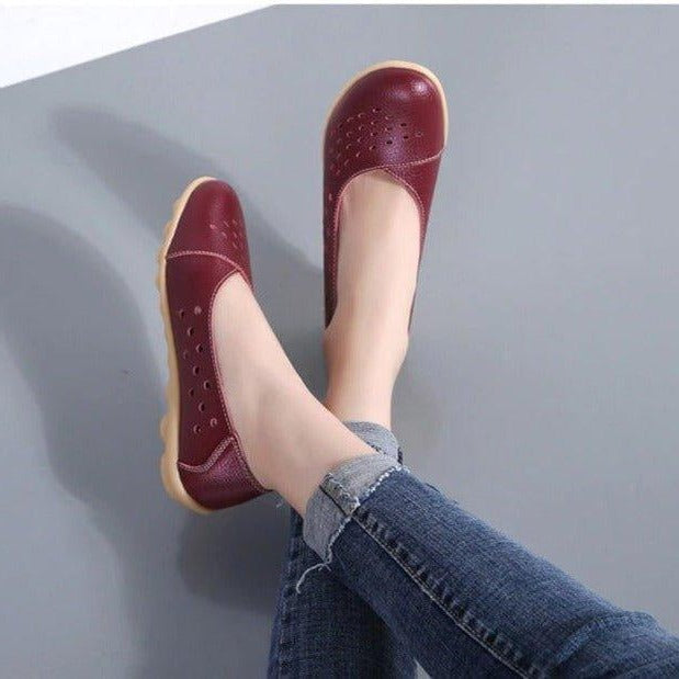 Comfortable Wide-Fit Leather Slip-On Flats for Every Occasion