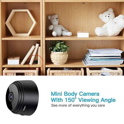 Compact WiFi Surveillance Camera with Magnetic Base and HD Recording