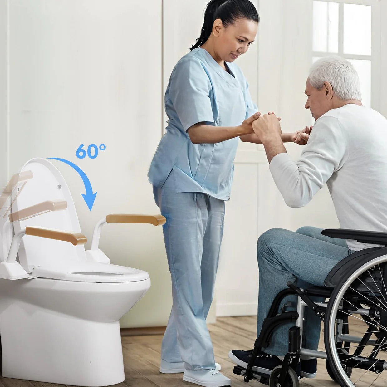 SafeLift Toilet Support System with Adjustable Handles