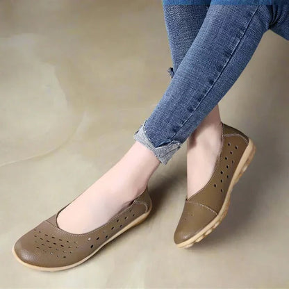 Comfortable Wide-Fit Leather Slip-On Flats for Every Occasion