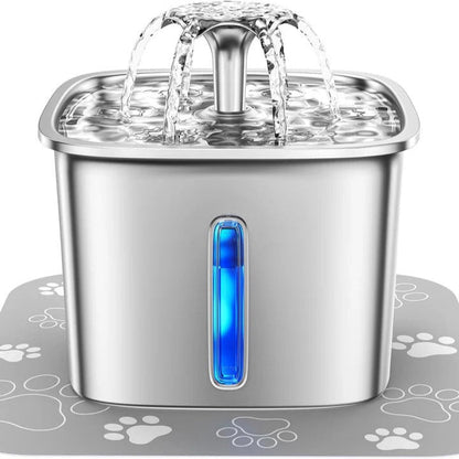 QuietFlow Stainless Water Fountain for Cats - 95 Oz Capacity