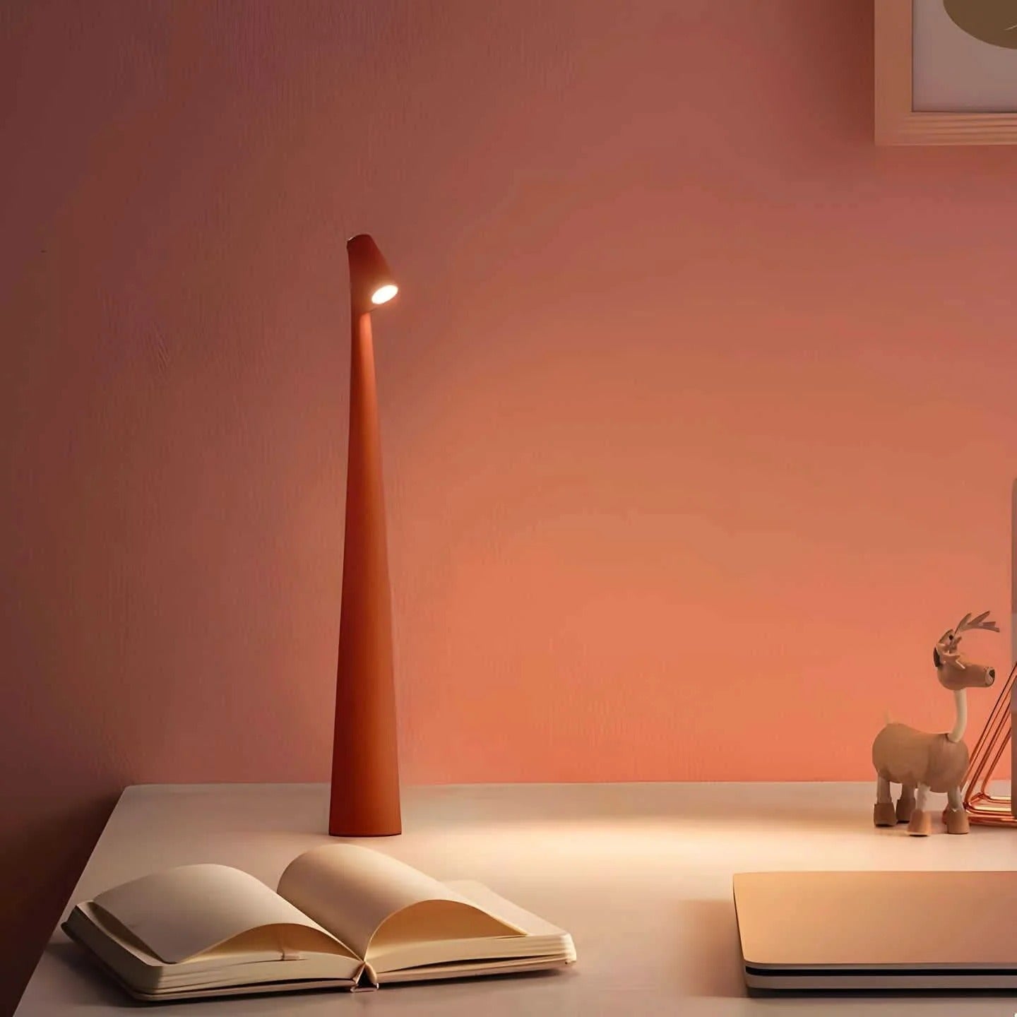 Portable Aluminum Desk Lamp with Adjustable Brightness & USB Charge