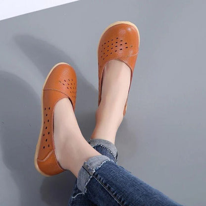Comfortable Wide-Fit Leather Slip-On Flats for Every Occasion