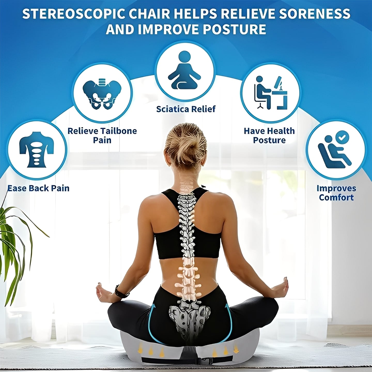 Ergonomic Memory Foam Seat Cushion with Custom Support