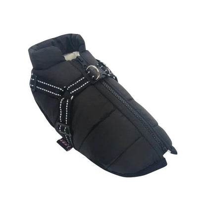 Weatherproof Canine Coat with Built-In Leash Connector