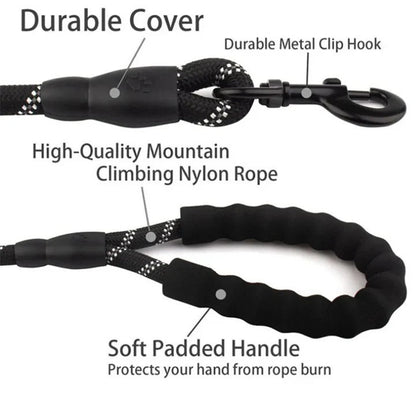 Comfort Grip Reflective Dog Leash for Enhanced Control