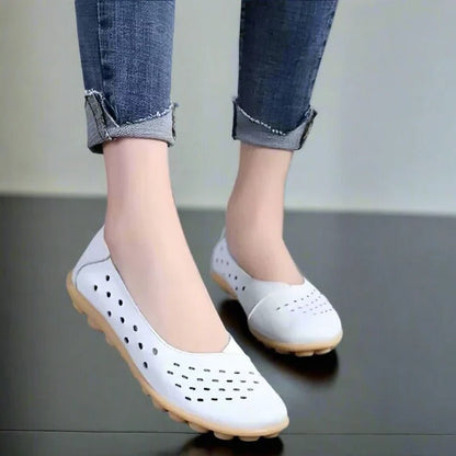 Comfortable Wide-Fit Leather Slip-On Flats for Every Occasion