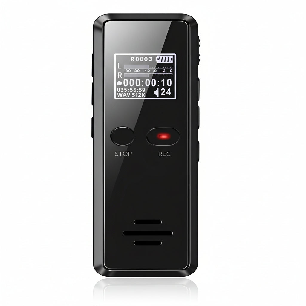 Compact Audio Recorder with Automatic Save Feature