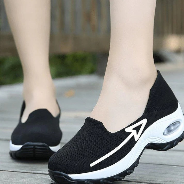 Ladies Lightweight Comfort Sneakers with Supportive Air Cushion