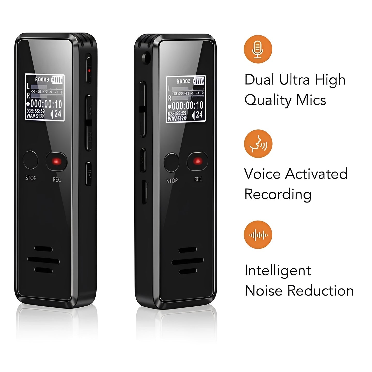 Compact Audio Recorder with Automatic Save Feature