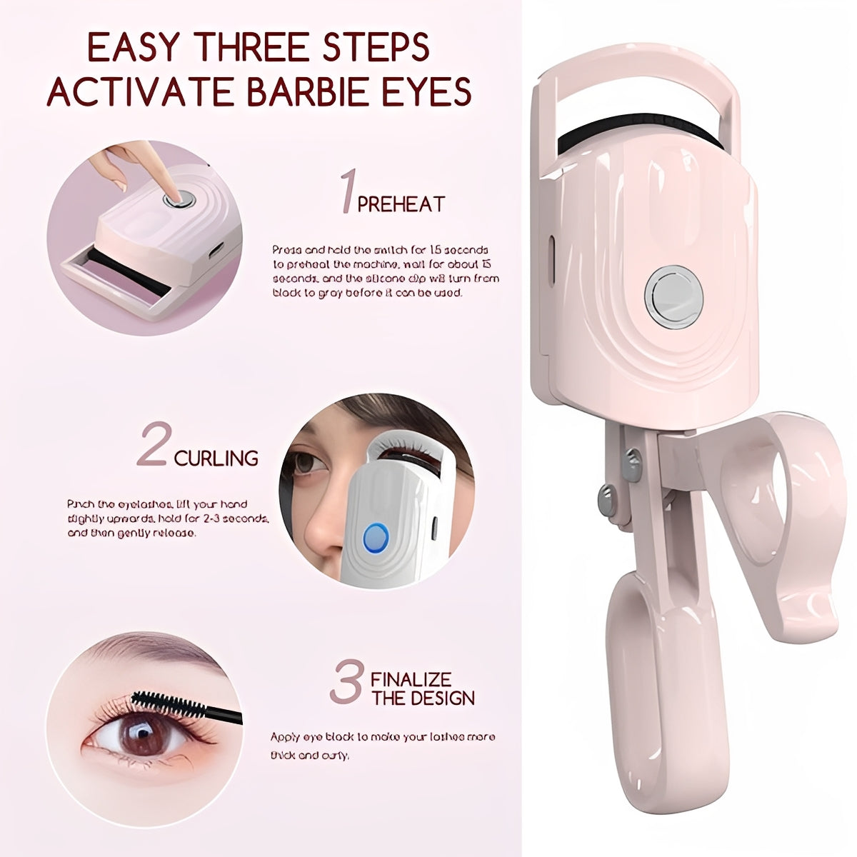 Instant Heat Electric Lash Curler for Stunning Eyes