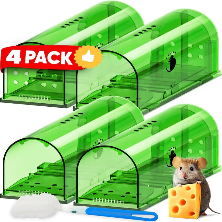Humane Mouse Capture Containers with Easy Release, Set of 4