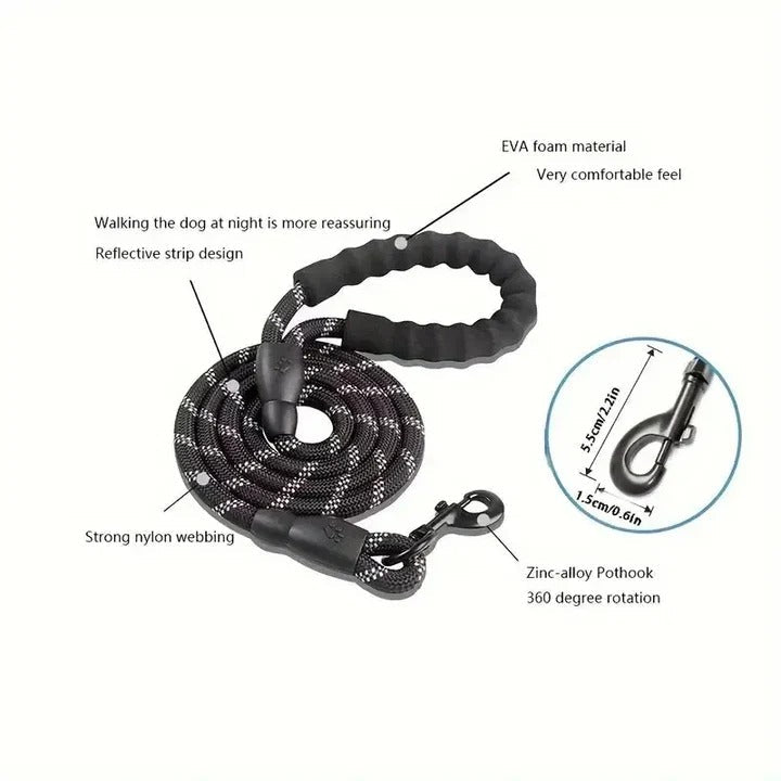 Comfort Grip Reflective Dog Leash for Enhanced Control