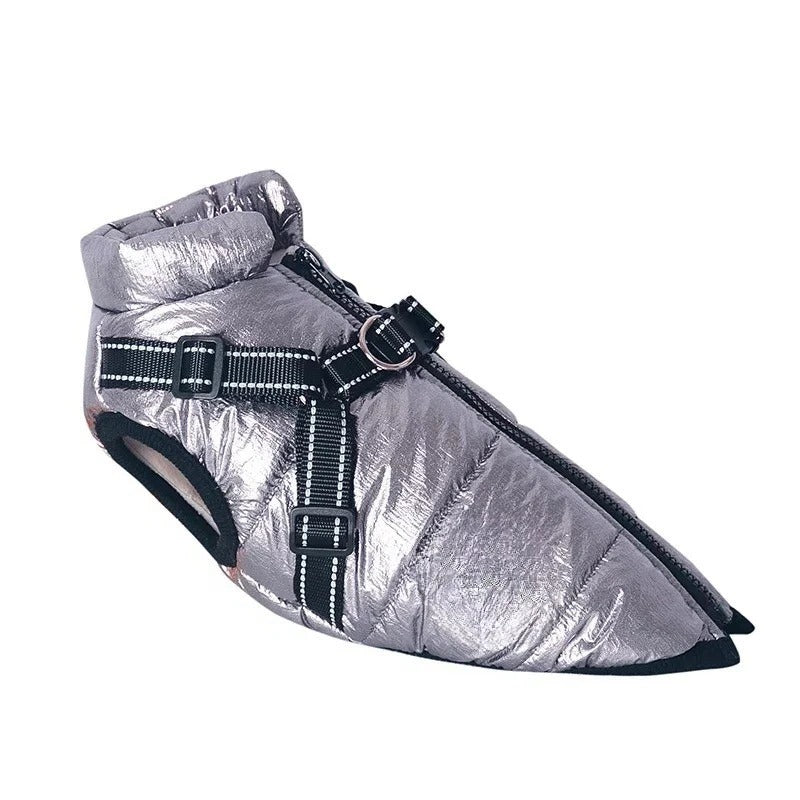 Weatherproof Canine Coat with Built-In Leash Connector