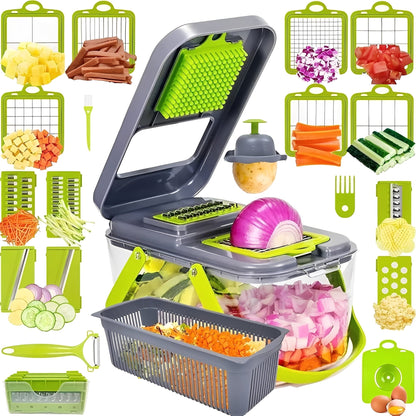 Versatile 18-in-1 Veggie Chopper & Storage Solution
