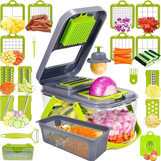 Versatile 18-in-1 Veggie Chopper & Storage Solution