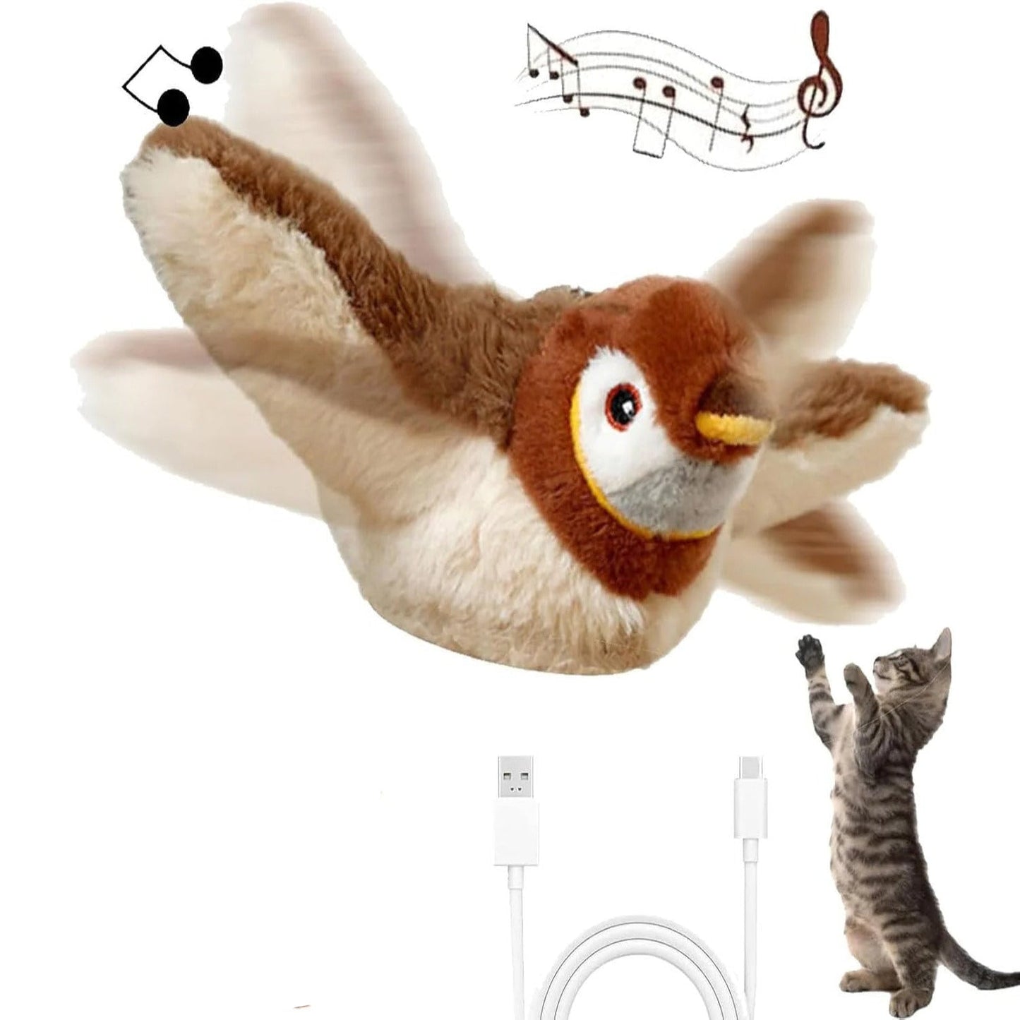 Interactive Fluttering Bird Toy for Cats with Motion Activation