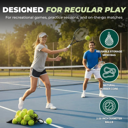 Ultimate Tennis Training Balls with Mesh Storage Bag - Set of 20