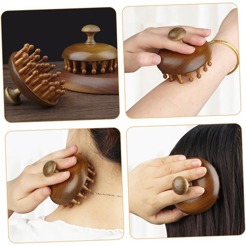 Sandalwood Dual-Action Hair and Scalp Wellness Tool