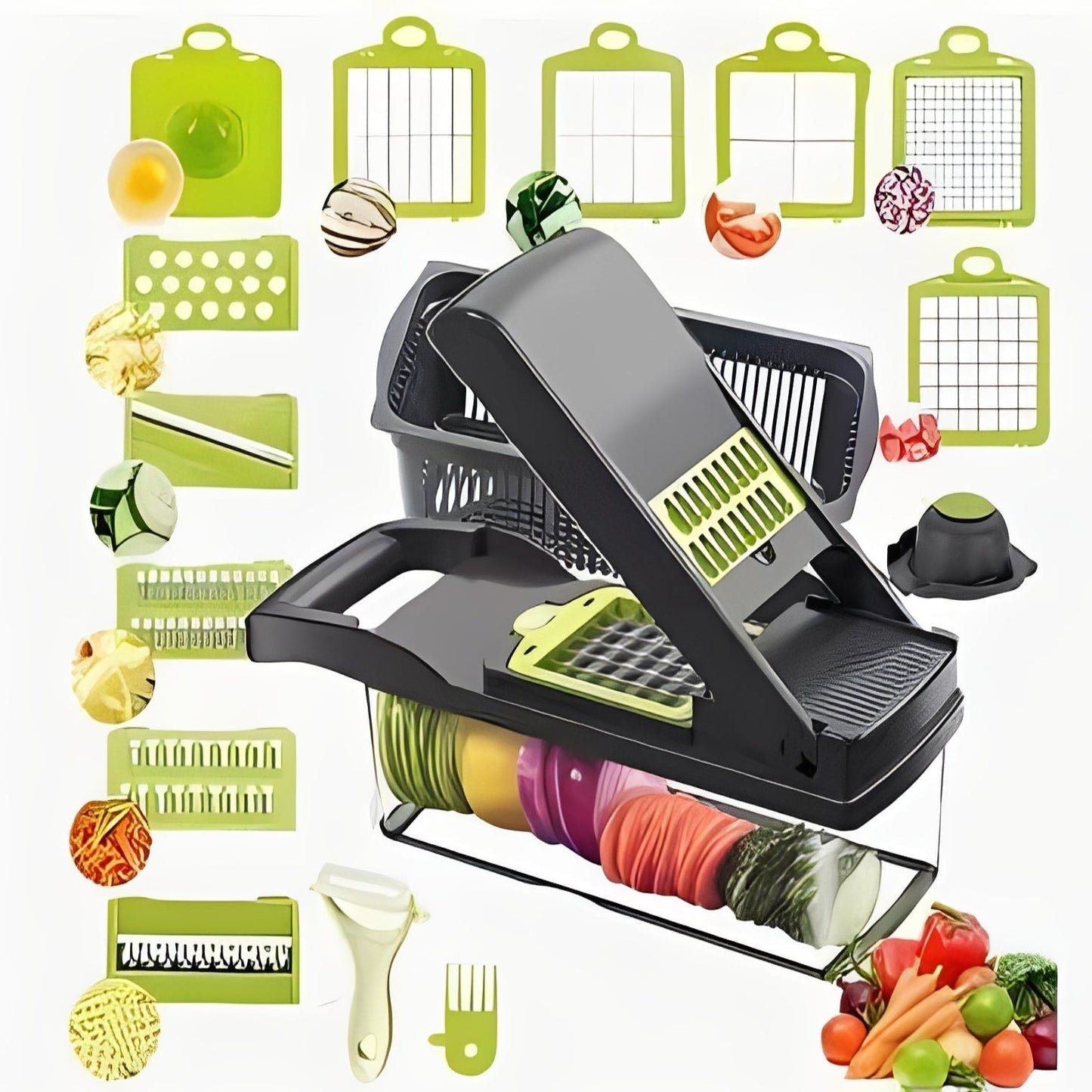 Versatile 18-in-1 Veggie Chopper & Storage Solution