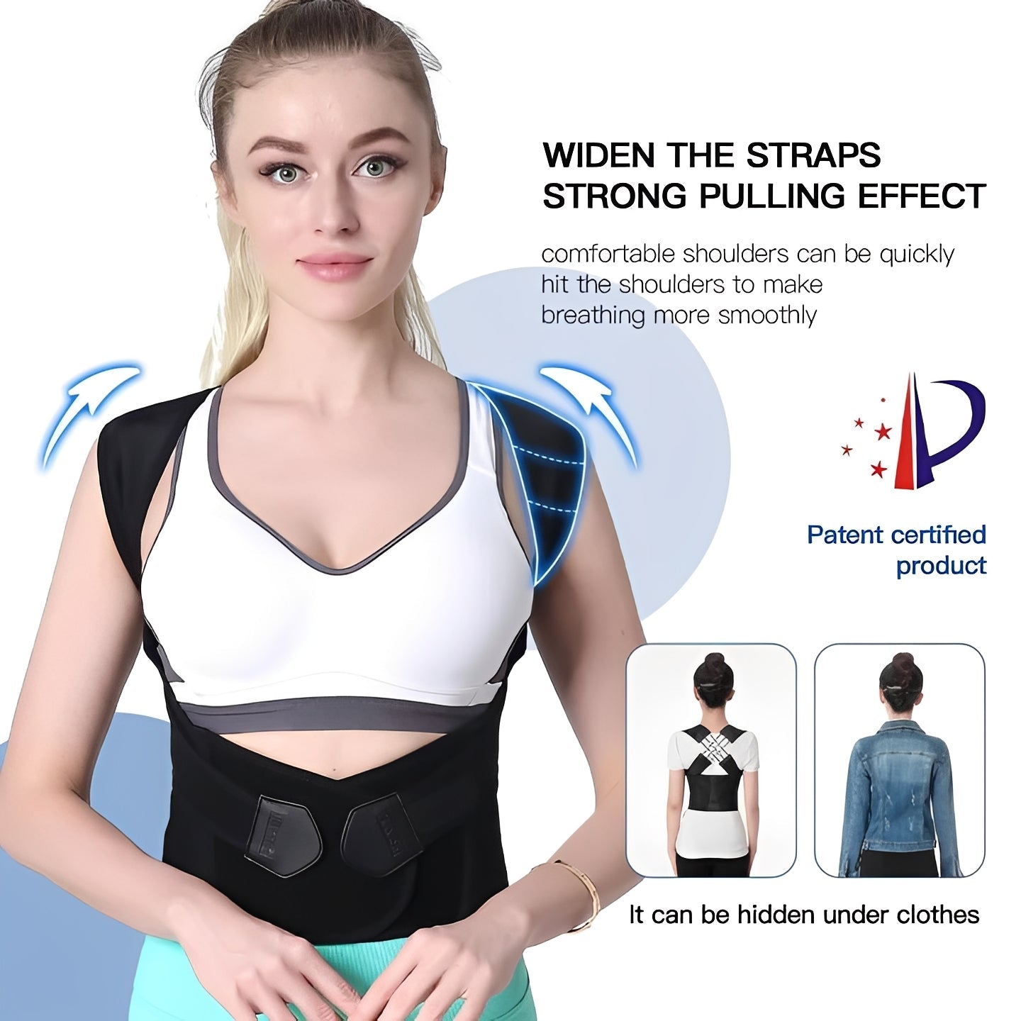 Slim Fit Posture Corrector with Customizable Straps