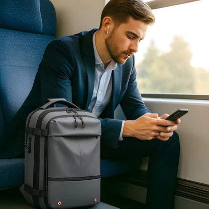 Smart Travel Backpack with Space-Saving Compression System