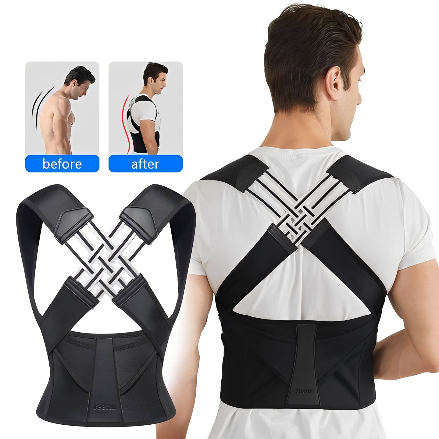 Slim Fit Posture Corrector with Customizable Straps