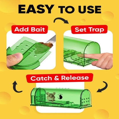 Humane Mouse Capture Containers with Easy Release, Set of 4