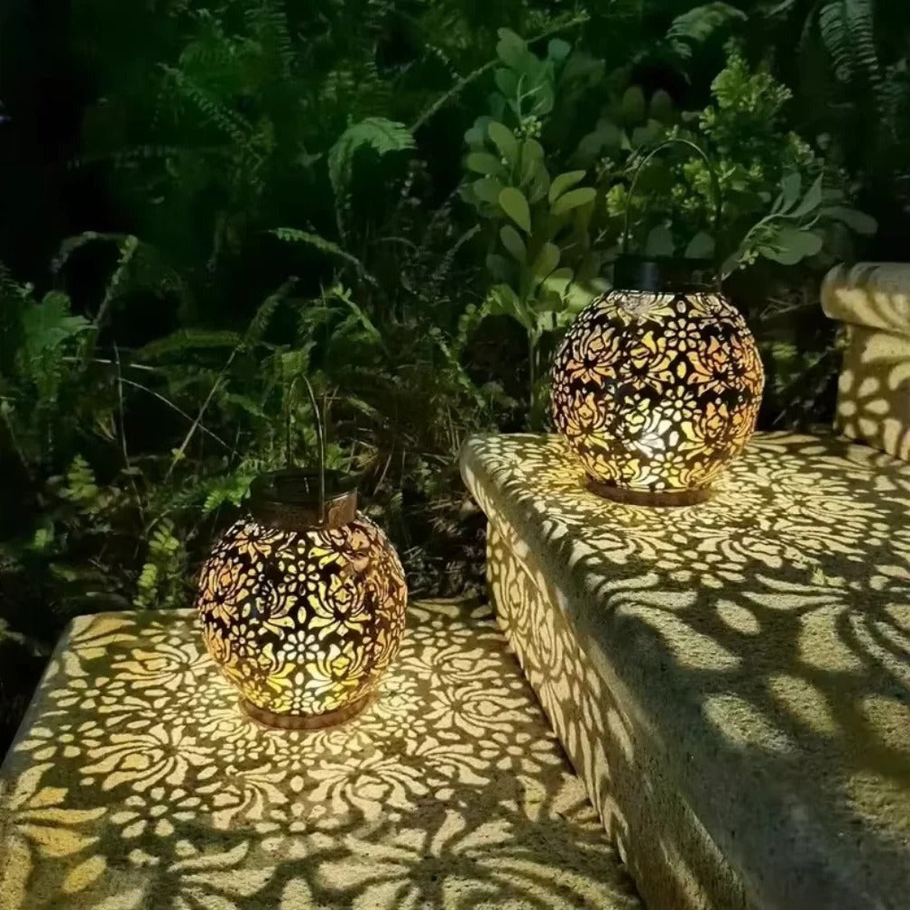 Outdoor Solar Lantern - Elegant Iron Design for Your Space