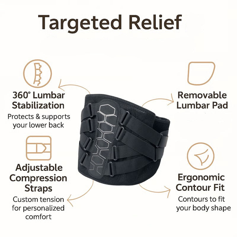 Customizable Lower Back Support Brace with Reinforced Structure