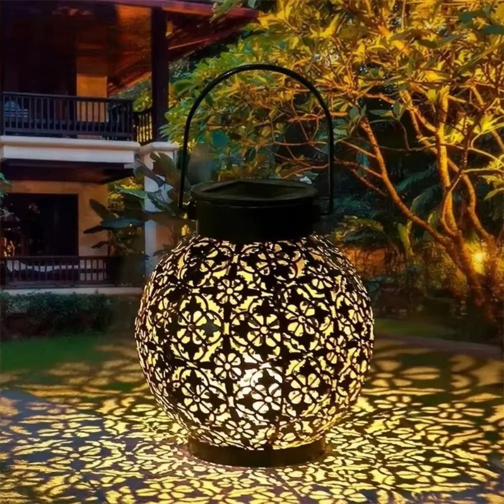 Outdoor Solar Lantern - Elegant Iron Design for Your Space