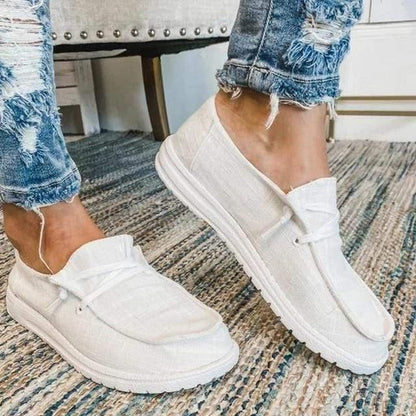 Comfortable Slip-On Canvas Flats with Extra Room for Women