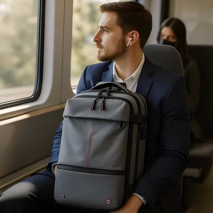 Smart Travel Backpack with Space-Saving Compression System