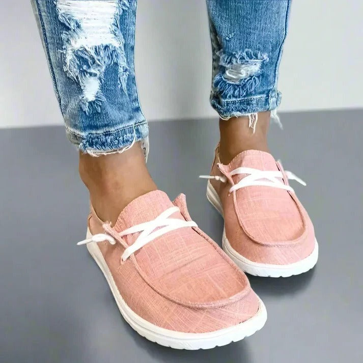 Comfortable Slip-On Canvas Flats with Extra Room for Women